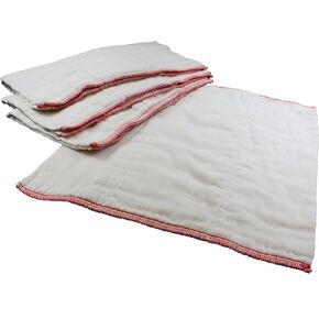 حفاضات OsoCozy القماشية غير المبيضة ذات المقاس الأفضل - 100% قطن، نسيج الشاش، مقاس قابل للطي ثلاثي - مقاس 2 - (ممتاز 4x8x4 يناسب 14-30 رطل) - دزينة واحدة in Kuwait