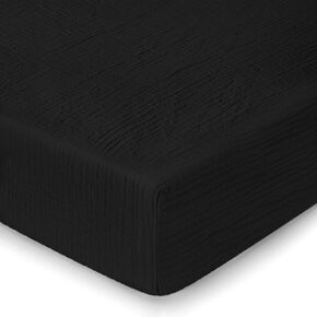 Muslin Crib Sheets, 2 Pack, Fitted for 52"x28" Crib Mattress, Brown & Beige | 100% Breathable Cotton. Snug Fit Ensures a Safe Sleep. Machine Washable for Easy Daily Care. Boho Style Gifts for Babies in Kuwait