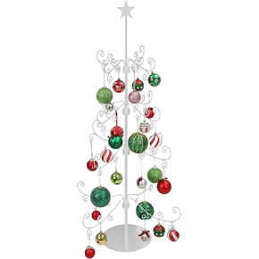 Soaoo 1 قطعة 36 بوصة عيد الميلاد زخرفة معدنية عرض شجرة تقف زخرفة شجرة عيد الميلاد زخرفة تقف لعرض قاعدة هوك الأسلاك للكرات والمجوهرات والأشياء الصغيرة (الفضة) in Kuwait