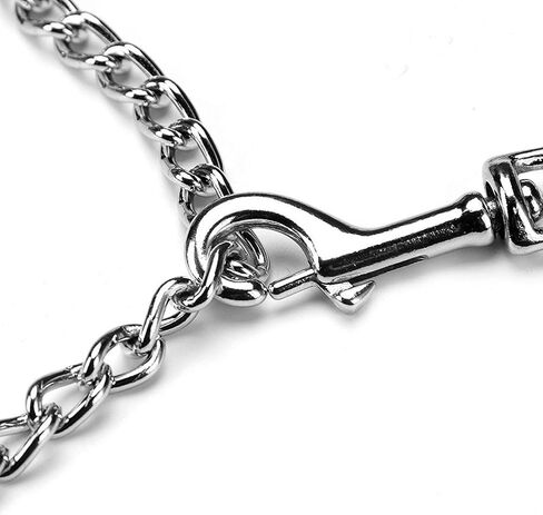 Chain Leash Metal Dog Leash Chrome Plated with Soft Padded Handle for Small Dogs.(S, Black Handle) in Kuwait