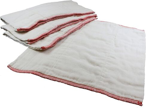 حفاضات OsoCozy القماشية غير المبيضة ذات المقاس الأفضل - 100% قطن، نسيج الشاش، مقاس قابل للطي ثلاثي - مقاس 2 - (ممتاز 4x8x4 يناسب 14-30 رطل) - دزينة واحدة in Kuwait