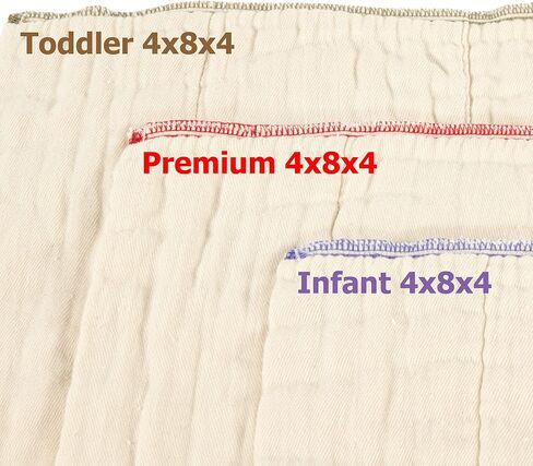 حفاضات OsoCozy القماشية غير المبيضة ذات المقاس الأفضل - 100% قطن، نسيج الشاش، مقاس قابل للطي ثلاثي - مقاس 2 - (ممتاز 4x8x4 يناسب 14-30 رطل) - دزينة واحدة in Kuwait