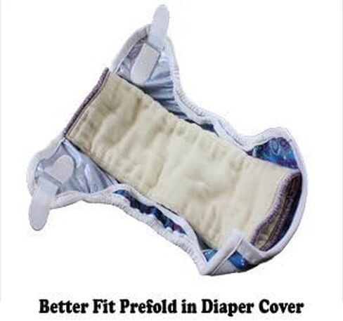 حفاضات OsoCozy القماشية غير المبيضة ذات المقاس الأفضل - 100% قطن، نسيج الشاش، مقاس قابل للطي ثلاثي - مقاس 2 - (ممتاز 4x8x4 يناسب 14-30 رطل) - دزينة واحدة in Kuwait