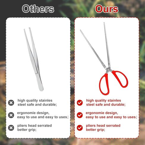 ملقط تغذية الثعبان، ملاقط تغذية الزواحف 15 انش، ملاقط كبيرة طويلة للغاية لاكسسوارات كرة الذرة، ملحقات خزان الزواحف والتنين الملتحي، لوازم تربية الحيوانات in Kuwait