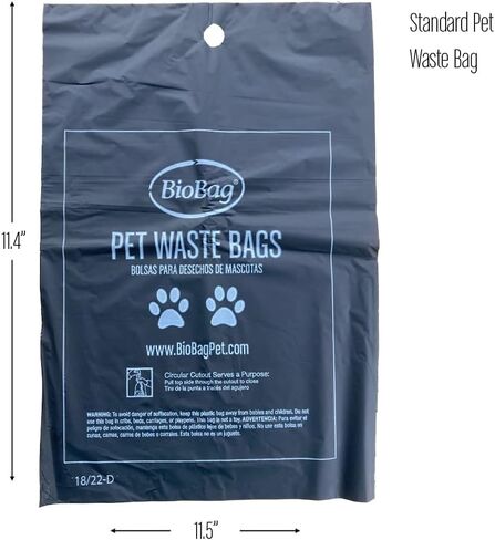 BioBag Compostable Dog Poop Bags, Standard Size, 200 Count, Plant-Based, Leak-Proof, Fits Standard Dispensers in Kuwait