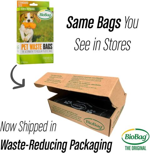 BioBag Compostable Dog Poop Bags, Standard Size, 200 Count, Plant-Based, Leak-Proof, Fits Standard Dispensers in Kuwait