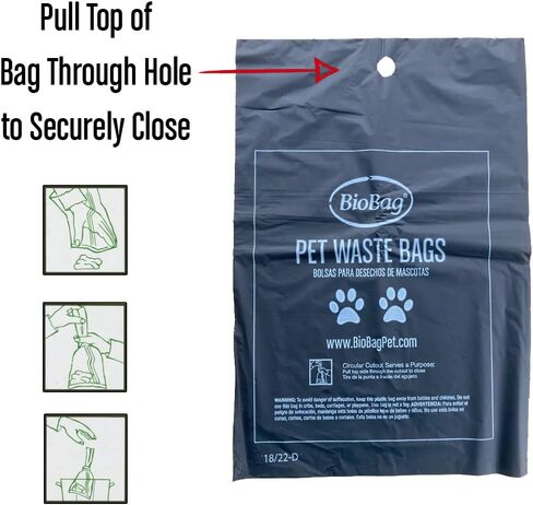 BioBag Compostable Dog Poop Bags, Standard Size, 200 Count, Plant-Based, Leak-Proof, Fits Standard Dispensers in Kuwait