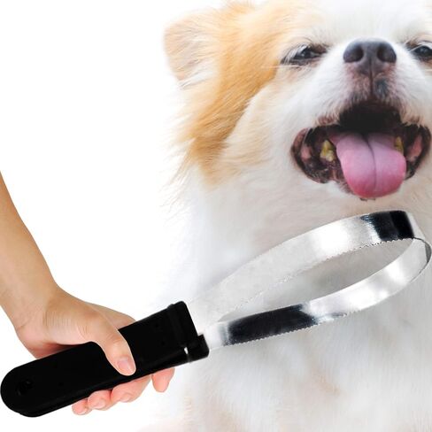 MERIC Dog & Horse Shedding Blade for Pet Fur, Black Double-sided Stainless-Steel Grooming Tool, Straight or Loop, Detangling Brush for Dogs’ Shinier Coat and Healthier Skin in Kuwait