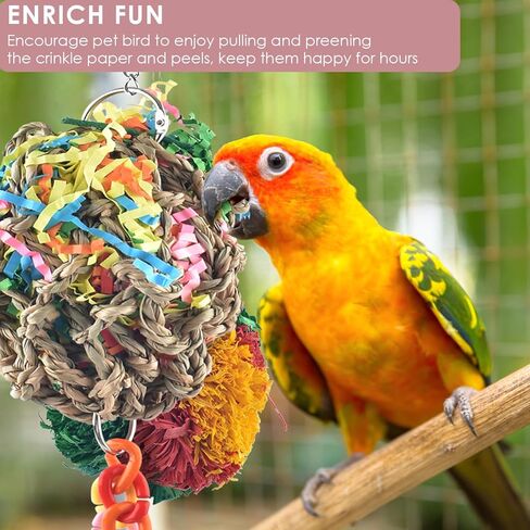 كاتومو العاب طيور، كرات تقطيع الطيور، العاب البحث عن الببغاء، العاب مضغ متداخلة، ملحقات قفص لكونور كويكر ببغاء لوف بيرد وبادجي فينش كناري وطيور صغيرة in Kuwait