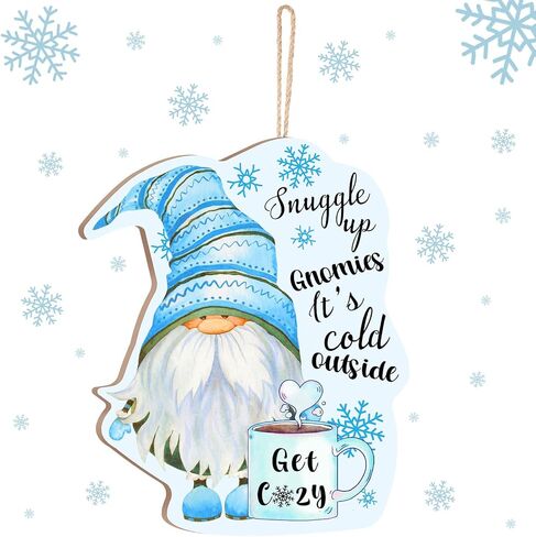 عيد الميلاد ترحيب علامة خشبية الشتاء جنوم علامة الباب 10x13 بوصة جنوم شنقا لوحة ديكور شنقا لقضاء عطلة الشتاء نافذة المنزل جدار داخلي في الهواء الطلق (أنيق) in Kuwait