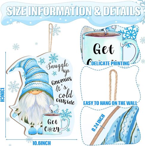 عيد الميلاد ترحيب علامة خشبية الشتاء جنوم علامة الباب 10x13 بوصة جنوم شنقا لوحة ديكور شنقا لقضاء عطلة الشتاء نافذة المنزل جدار داخلي في الهواء الطلق (أنيق) in Kuwait