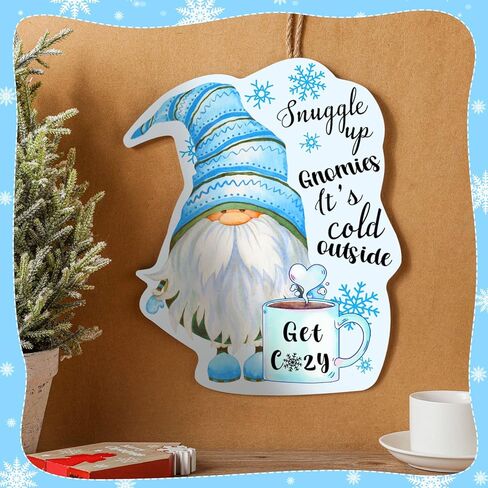 عيد الميلاد ترحيب علامة خشبية الشتاء جنوم علامة الباب 10x13 بوصة جنوم شنقا لوحة ديكور شنقا لقضاء عطلة الشتاء نافذة المنزل جدار داخلي في الهواء الطلق (أنيق) in Kuwait