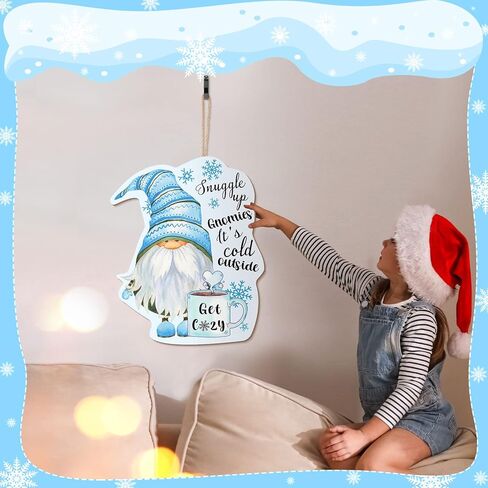 عيد الميلاد ترحيب علامة خشبية الشتاء جنوم علامة الباب 10x13 بوصة جنوم شنقا لوحة ديكور شنقا لقضاء عطلة الشتاء نافذة المنزل جدار داخلي في الهواء الطلق (أنيق) in Kuwait