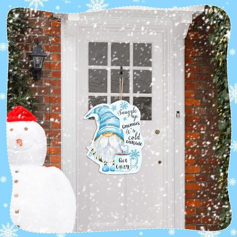 عيد الميلاد ترحيب علامة خشبية الشتاء جنوم علامة الباب 10x13 بوصة جنوم شنقا لوحة ديكور شنقا لقضاء عطلة الشتاء نافذة المنزل جدار داخلي في الهواء الطلق (أنيق) in Kuwait