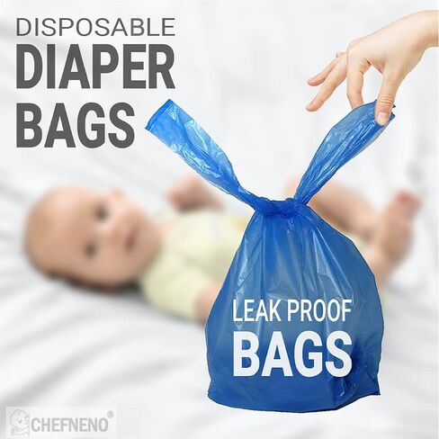Baby Diaper Disposal Sacks (600 Count), Baby Powder Scented Easy-Tie Diaper Bags, Multipurpose Disposal Bags for Diapers, Dog Waste, Cat Litter & Sanitary Products (Purple) in Saudi Arabia