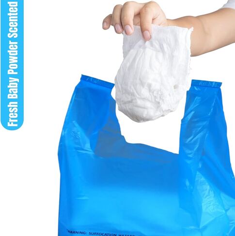 Baby Diaper Disposal Sacks (600 Count), Baby Powder Scented Easy-Tie Diaper Bags, Multipurpose Disposal Bags for Diapers, Dog Waste, Cat Litter & Sanitary Products (Purple) in Saudi Arabia