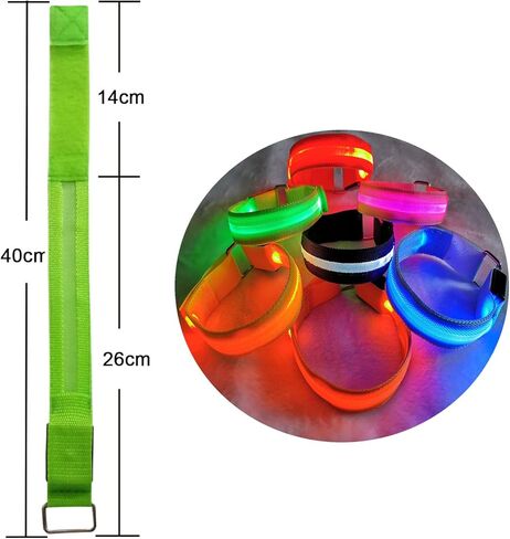 سوار بإضاءة LED معصم رياضي للأولاد والبنات فلاش داكن، أضواء أمان ليلية للجري والركض وركوب الدراجات والمشي لمسافات طويلة والتخييم ومستلزمات الحفلات الرياضية الخارجية in Kuwait