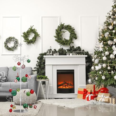 Soaoo 1 قطعة 36 بوصة عيد الميلاد زخرفة معدنية عرض شجرة تقف زخرفة شجرة عيد الميلاد زخرفة تقف لعرض قاعدة هوك الأسلاك للكرات والمجوهرات والأشياء الصغيرة (الفضة) in Kuwait