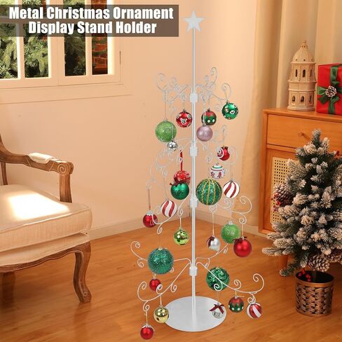 Soaoo 1 قطعة 36 بوصة عيد الميلاد زخرفة معدنية عرض شجرة تقف زخرفة شجرة عيد الميلاد زخرفة تقف لعرض قاعدة هوك الأسلاك للكرات والمجوهرات والأشياء الصغيرة (الفضة) in Kuwait