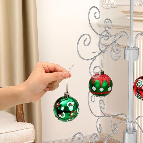 Soaoo 1 قطعة 36 بوصة عيد الميلاد زخرفة معدنية عرض شجرة تقف زخرفة شجرة عيد الميلاد زخرفة تقف لعرض قاعدة هوك الأسلاك للكرات والمجوهرات والأشياء الصغيرة (الفضة) in Kuwait