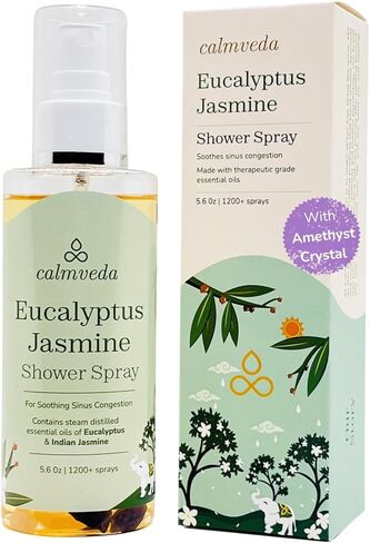 رذاذ دش بالبخار من سبا الأوكالبتوس - مع ياسمين مادوراي من أجل هروب الأزهار المنعشة (240+ حمام) | رذاذ الأوكالبتوس الطبيعي 100%، مملوء بمستخلص فلاورباخ | هدايا سبا مثالية للنساء in Kuwait
