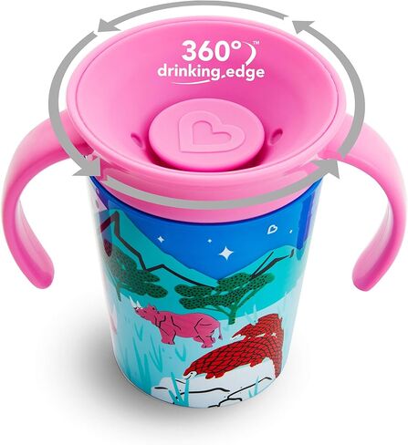 كوب Munchkin® Miracle® 360 Wildlove المضاد للانسكاب، سعة 6 أونصة، عبوتين، Orca/دب قطبي و3 قطع قارورة وغطاء من القش in Saudi Arabia