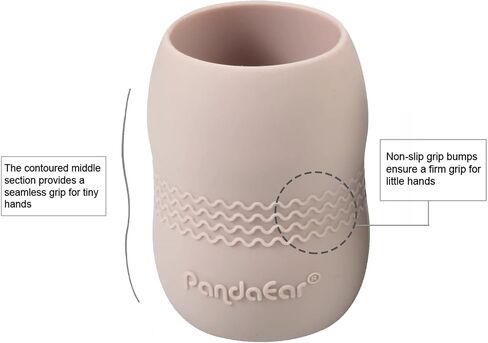 PandaEar 2 Pack100% Tiny Silicone Drinking Training Cup for Baby and Toddler, 3.5oz (Blue/Green) in Saudi Arabia