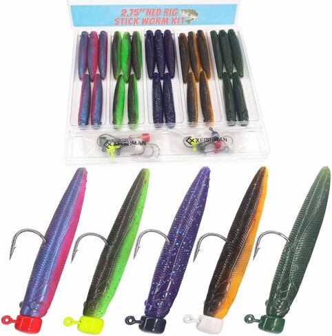 Ned-Rig-Kit-Finesse-Baits-Soft-Plastic-Worms-Fising-إغراء لعصا البيس سويمبيت جراد البحر السحر Shroom Ned Jig Head Kit in Kuwait