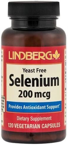 سيلينيوم 200 ميكروجرام | خالي من الخميرة | 120 كبسولة نباتية | مكمل غذائي غير معدّل وراثيًا وخالي من الغلوتين | بواسطة ليندبرج in Kuwait