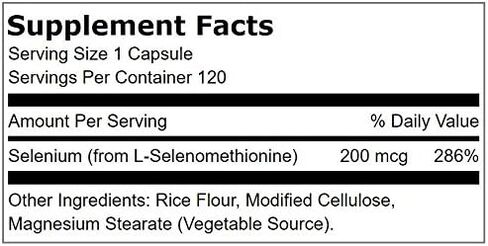 سيلينيوم 200 ميكروجرام | خالي من الخميرة | 120 كبسولة نباتية | مكمل غذائي غير معدّل وراثيًا وخالي من الغلوتين | بواسطة ليندبرج in Kuwait