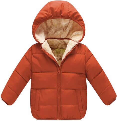 SRVNFBKT سترة بغطاء للرأس للأطفال الصغار من الأولاد والبنات، معطف شتوي دافئ سميك للأطفال، ملابس خارجية in Kuwait