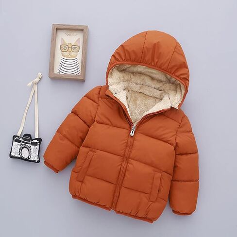 SRVNFBKT سترة بغطاء للرأس للأطفال الصغار من الأولاد والبنات، معطف شتوي دافئ سميك للأطفال، ملابس خارجية in Kuwait