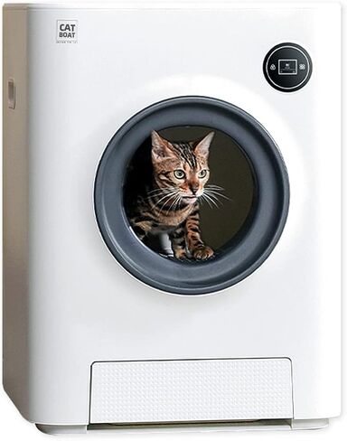 CATBOAT Self Cleaning Cat Litter Box Scoop Free Automatic Cat Litter Box Smart with APP Control (2.4Ghz WiFi), Odor Removal, Safe Lock, Quiet Large Space for Cats Kitty Self Scooping Auto Litter Box in Kuwait
