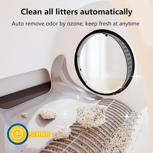 CATBOAT Self Cleaning Cat Litter Box Scoop Free Automatic Cat Litter Box Smart with APP Control (2.4Ghz WiFi), Odor Removal, Safe Lock, Quiet Large Space for Cats Kitty Self Scooping Auto Litter Box in Kuwait