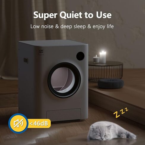 CATBOAT Self Cleaning Cat Litter Box Scoop Free Automatic Cat Litter Box Smart with APP Control (2.4Ghz WiFi), Odor Removal, Safe Lock, Quiet Large Space for Cats Kitty Self Scooping Auto Litter Box in Kuwait