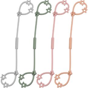 Toy Straps for Baby, 4 Pack Adjustable Stretchable Sippy Cup Straps, Sippy Bottles or Pacifier to Stroller, Highchair, Car Seat, Hanging Basket (4Pack, Blush/Sage x2) in Kuwait