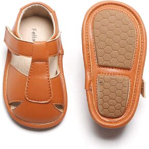 Felix & Flora Baby Toddler Girls Boys Sandals - Soft Rubber Sole Leather Baby Walking Shoes(Infant/Toddler)