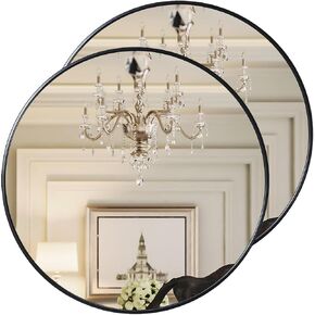 Growsun Black Round Mirror 20 inch Circle Mirror for Bathroom, Vanity, Bedroom, Home Decor in Kuwait