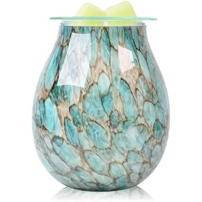 Electric Wax Melts Warmer Burner Essential Oil Warmer Wax Tart Burner Fragrance Night Light Aroma Decorative for Home Office Bedroom Living Room Decor Gifts (Light Green)