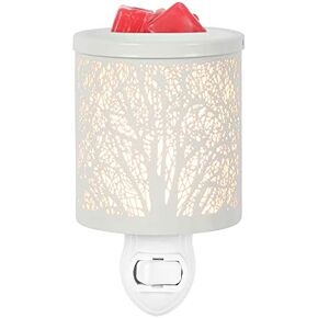 inrorans Wall Plug in Wax Warmer Metal Black Wax Burner with Removable Dish,Fragrance Wax Warmer Night Light for Home Bedroom Room(Black Forest Tree Pattern) in Kuwait