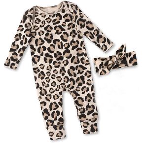 Von kilizo Baby Girl Clothes Cute Floral Infant Newborn Baby Clothes for Girls Letter Print Snap Baby Girl Romper Jumpsuit