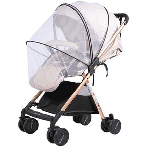 RUIXIA Twin Baby Stroller Full Cover Mosquito Netting Breathable Mesh Drawstring Mosquito Net for Infants Bassinet Cribs White for Twin Baby Stroller BABCOV Baby troller netting