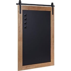 Kate and Laurel Samuels Wood Framed Wall Chalkboard, 24x36, Rustic Brown/Black in Kuwait