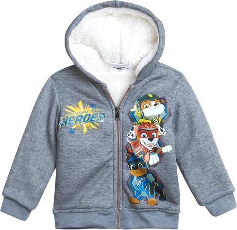 سويت شيرت Nickelodeon للأولاد من Paw Patrol - سويت شيرت بغطاء رأس بسحاب مبطن بصوف الشيربا ثقيل الوزن من Chase and Marshall (2T-7) in Saudi Arabia