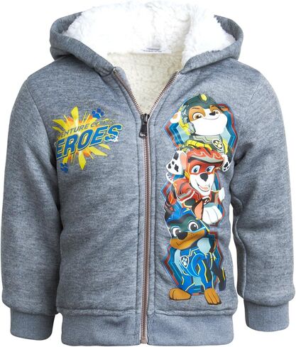 سويت شيرت Nickelodeon للأولاد من Paw Patrol - سويت شيرت بغطاء رأس بسحاب مبطن بصوف الشيربا ثقيل الوزن من Chase and Marshall (2T-7) in Saudi Arabia