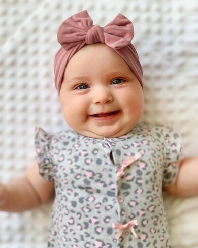 jollybows 3PCS Baby Nylon Headbands Hair Bow White+Pink+Black | Hairbands for Newborn Infant Toddler Kids Cute Bow Wide Hairbands Hair Accessories in Saudi Arabia