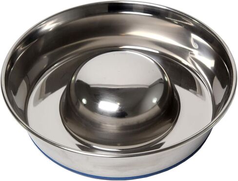 وعاء للكلاب من الفولاذ المقاوم للصدأ ممتاز من OurPets DuraPet Slow Feed، فضي، صغير (2040010300) in Kuwait