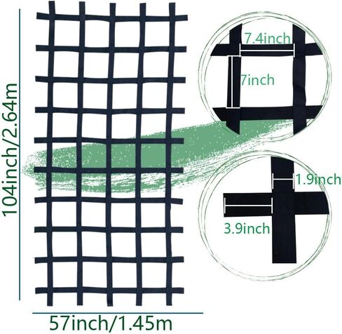 CL CLC 8 ft X 4 ft Climbing Cargo Net Black (104inch x 57 inch) - Playground Cargo Net - Climbing Net for Swingset - Indoor Climbing Net - Climbing Ladder in Kuwait