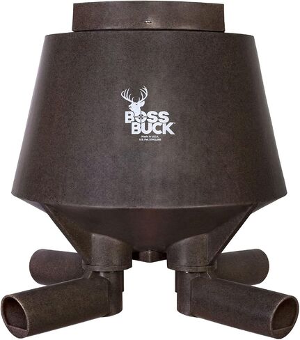 Boss Buck Hunting Durable Lightweight Plastic Windproof Waterproof Gravity Feed Deer Post Feeder with 4 Removable Tubes and Lid in Saudi Arabia