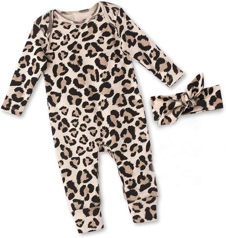 ملابس Von kilizo للفتيات الصغيرات، ملابس لطيفة للأطفال حديثي الولادة مُزينة بنقشة الزهور للفتيات، بدلة رومبير للبنات مطبوع عليها حروف in Kuwait